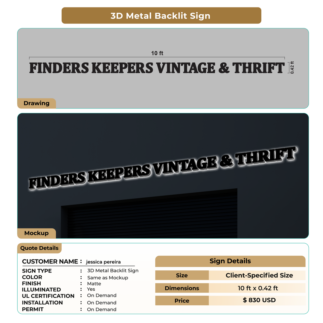Custom Signs for jessica pereira