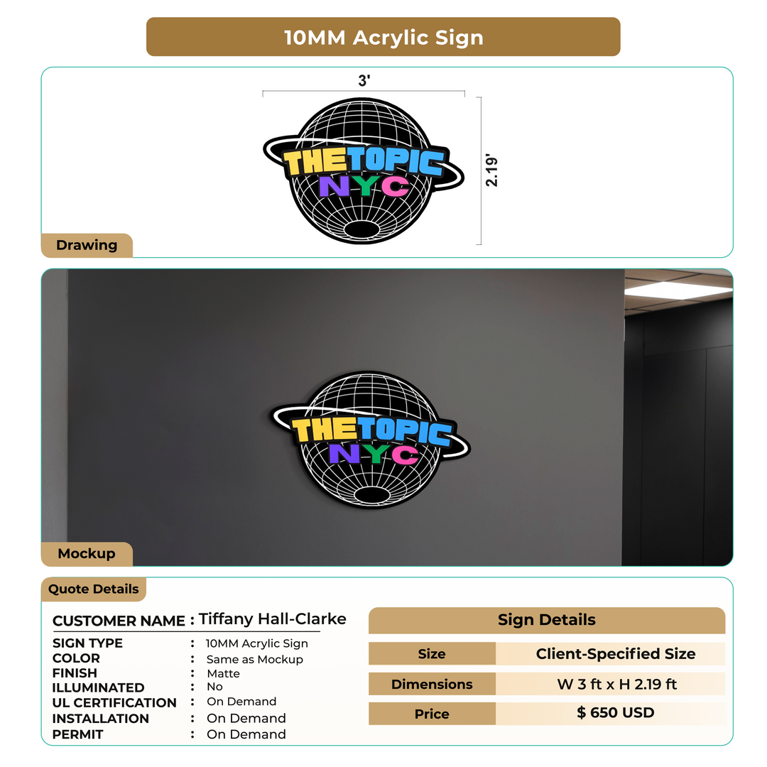Custom Signs for Tiffany Hall-Clarke