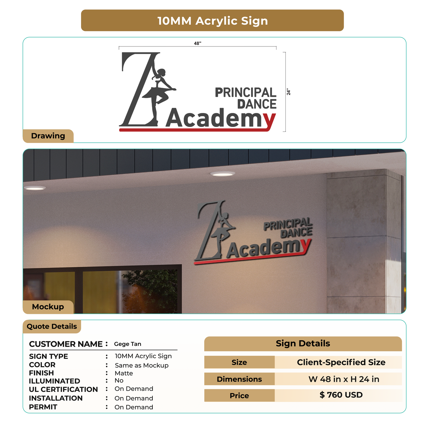 Custom Signs for Gege Tan