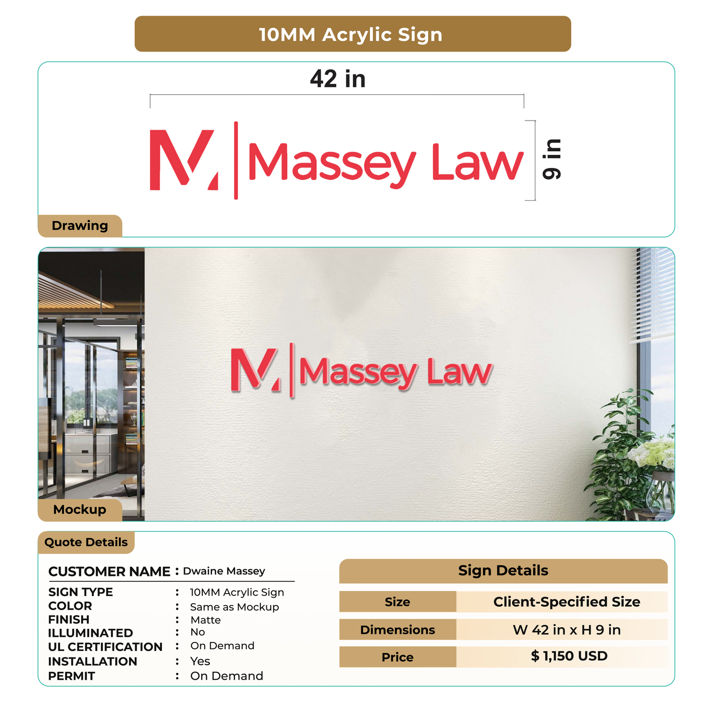 Custom Signs for Dwaine Massey