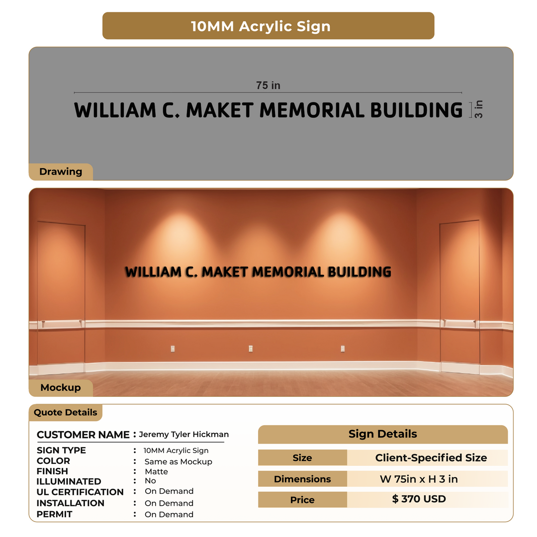 Custom Signs for Jeremy Tyler Hickman