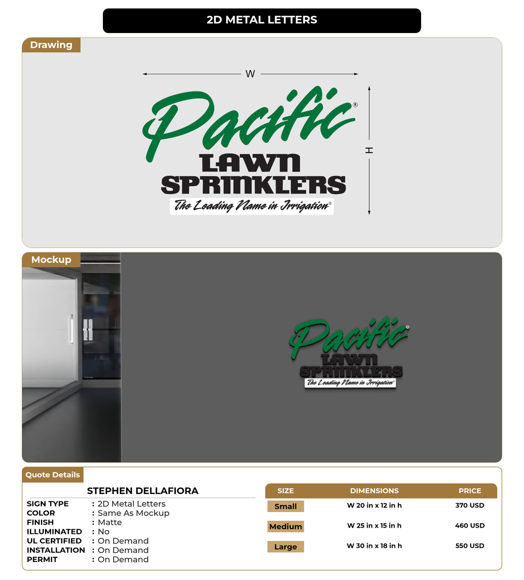 CUSTOM MOCKUP SIGN FOR stephen Dellafiora