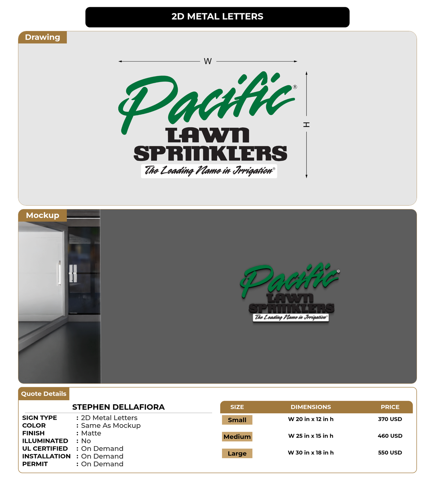 CUSTOM MOCKUP SIGN FOR stephen Dellafiora