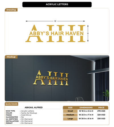 CUSTOM MOCKUP SIGN FOR Abigail Alfred