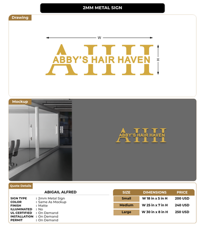 CUSTOM MOCKUP SIGN FOR Abigail Alfred