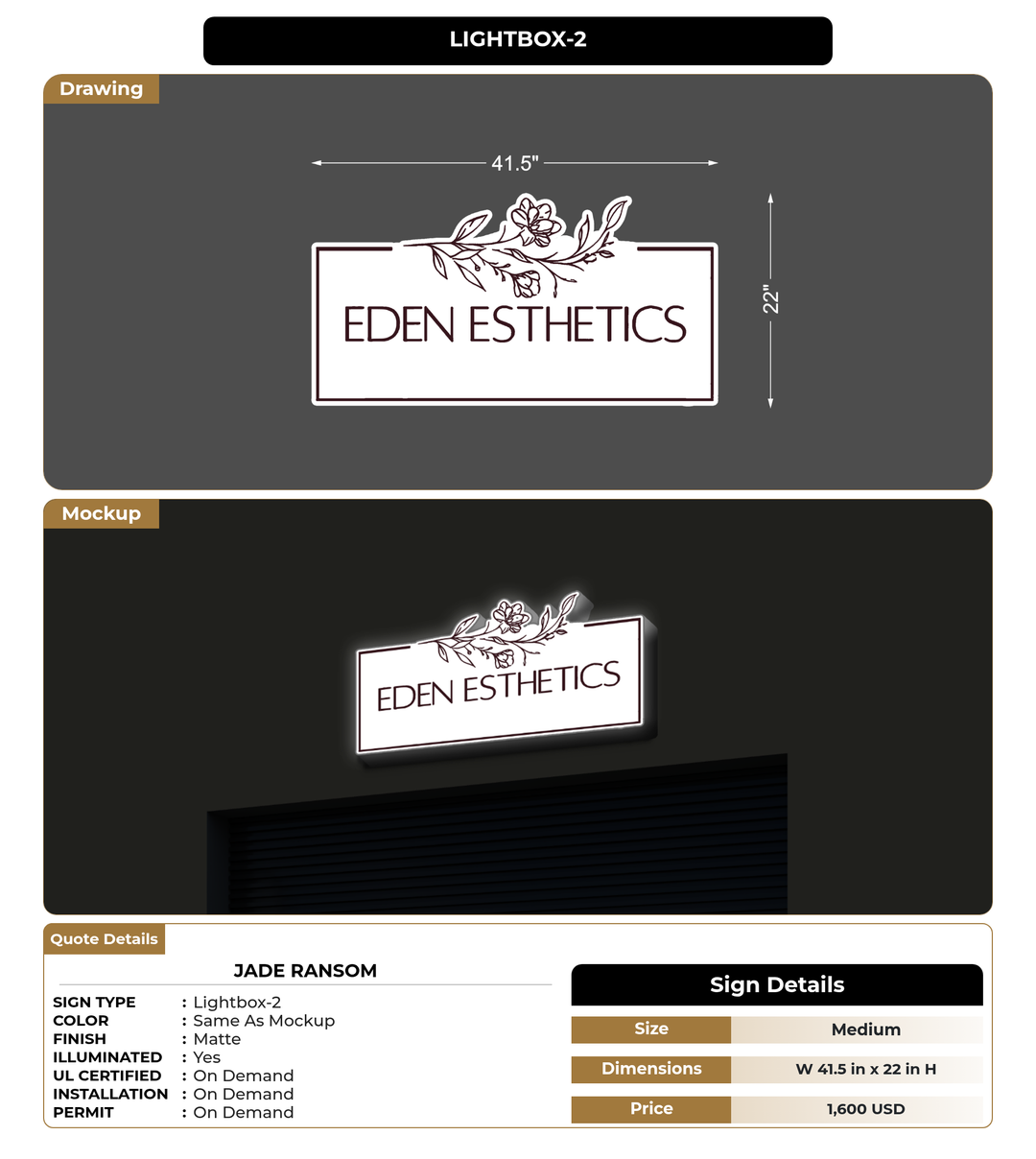 CUSTOM MOCKUP SIGN FOR Jade Ransom