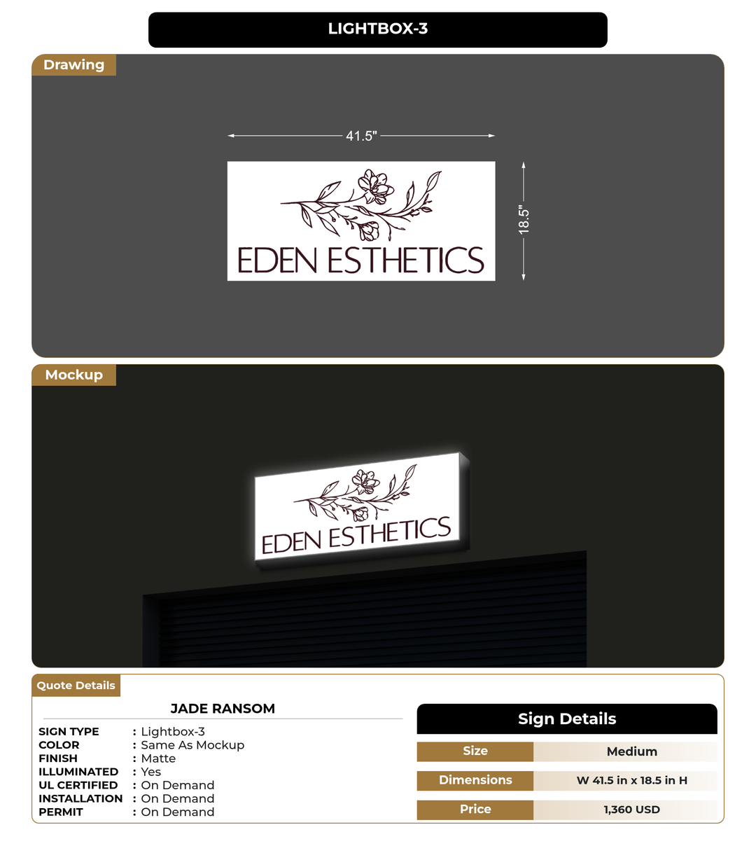 CUSTOM MOCKUP SIGN FOR Jade Ransom