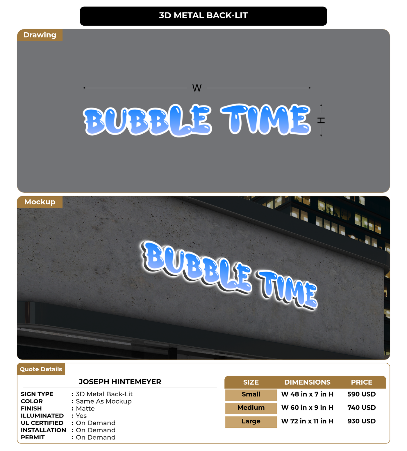 CUSTOM MOCKUP SIGN FOR Joseph Hintemeyer