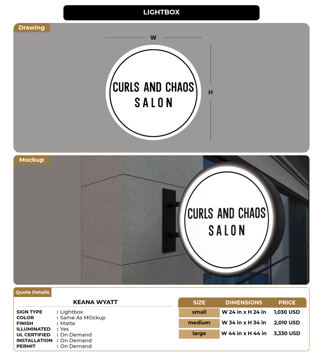 CUSTOM MOCKUP SIGN FOR Keana Wyatt