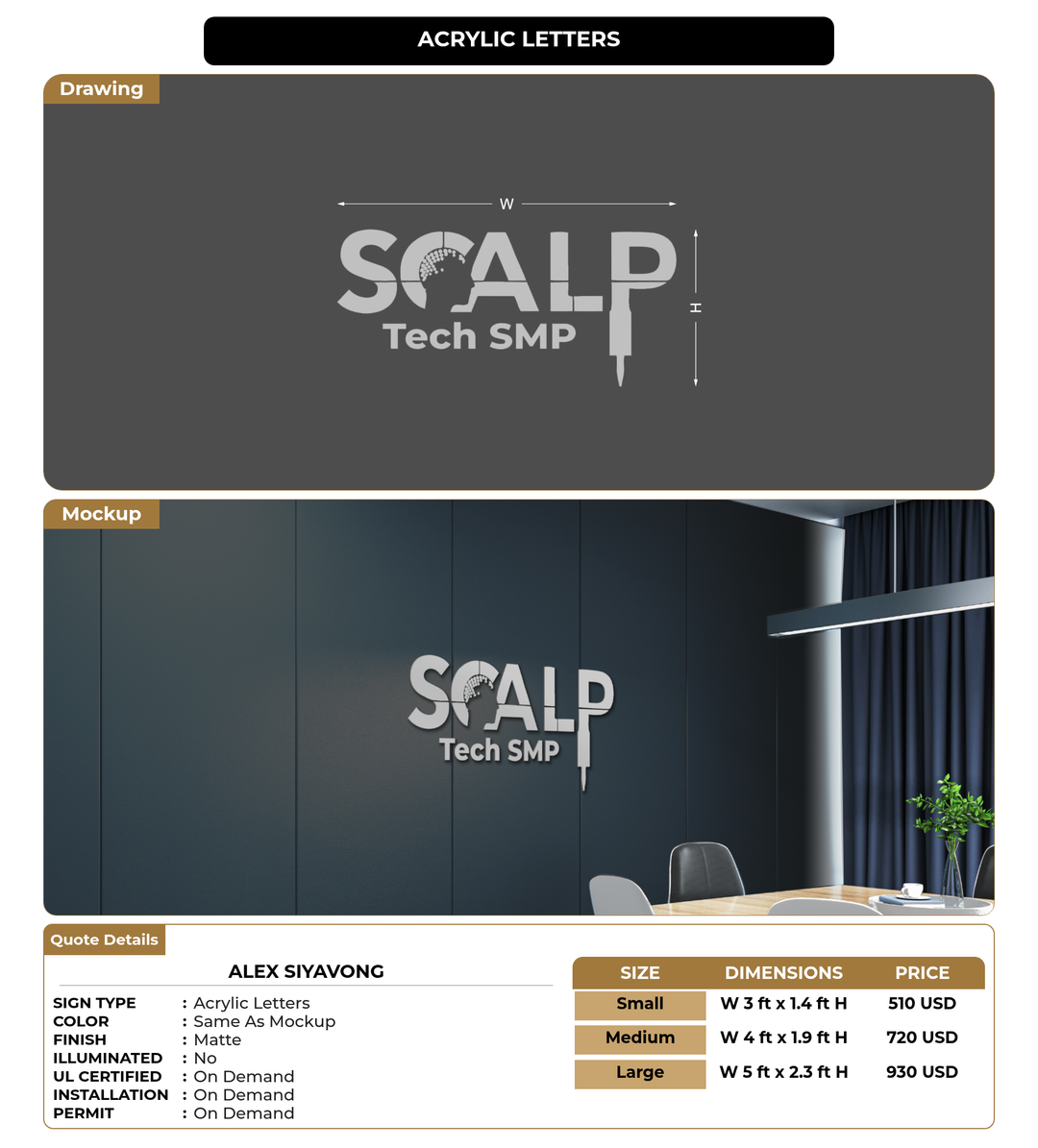 CUSTOM MOCKUP SIGN FOR Alex  Siyavong