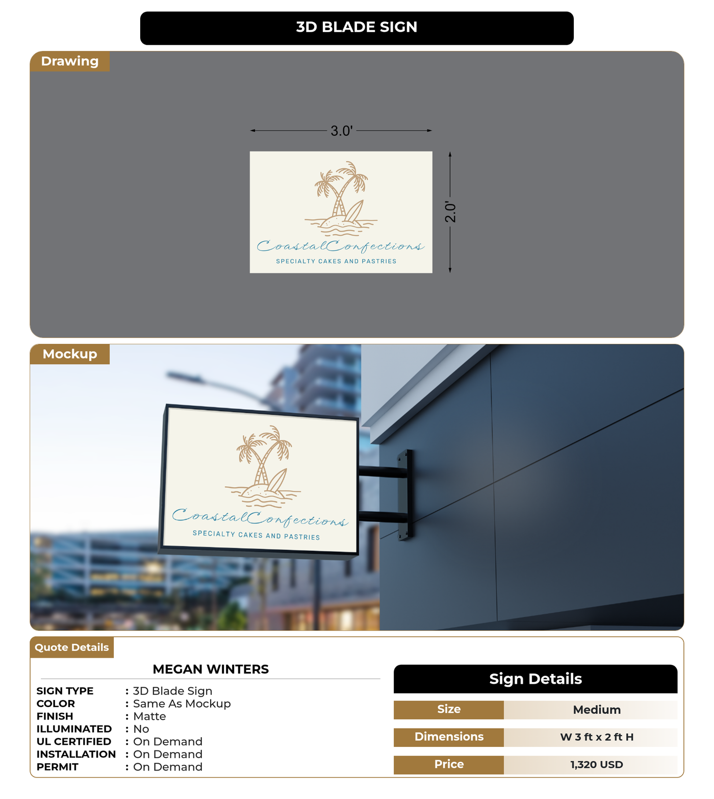 CUSTOM MOCKUP SIGN FOR Megan winters