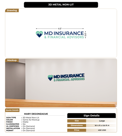 CUSTOM MOCKUP SIGN FOR Mary DeGonzague
