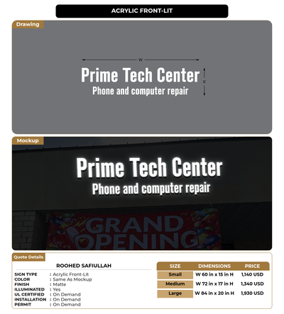 CUSTOM MOCKUP SIGN FOR Roohed Safiullah