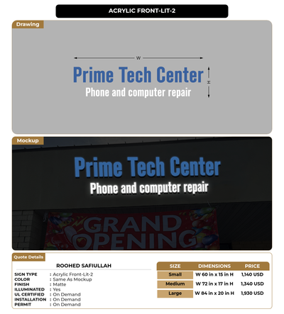 CUSTOM MOCKUP SIGN FOR Roohed Safiullah
