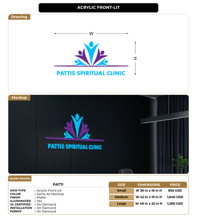 CUSTOM MOCKUP SIGN FOR Patti