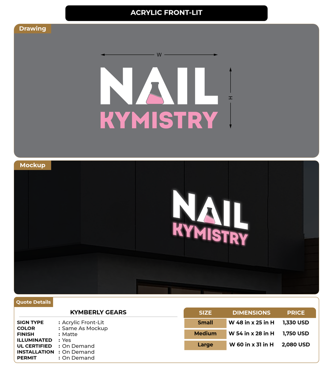 CUSTOM MOCKUP SIGN FOR Kymberly Gears