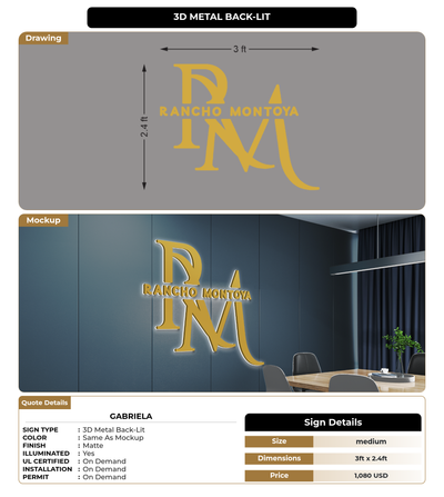 CUSTOM MOCKUP SIGN FOR Gabriela