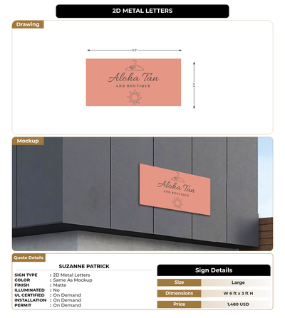 CUSTOM MOCKUP SIGN FOR Suzanne Patrick