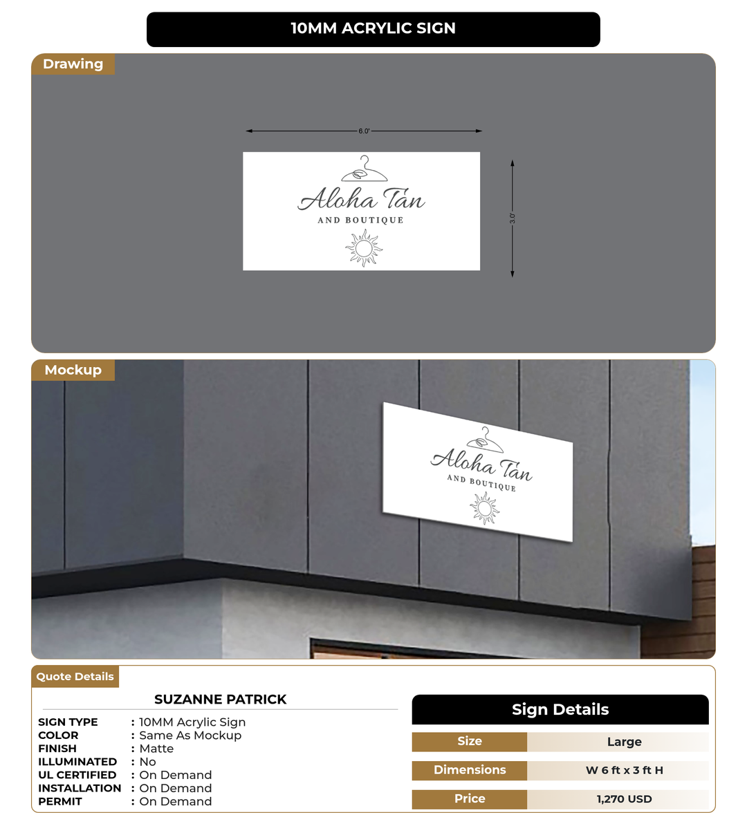 CUSTOM MOCKUP SIGN FOR Suzanne Patrick
