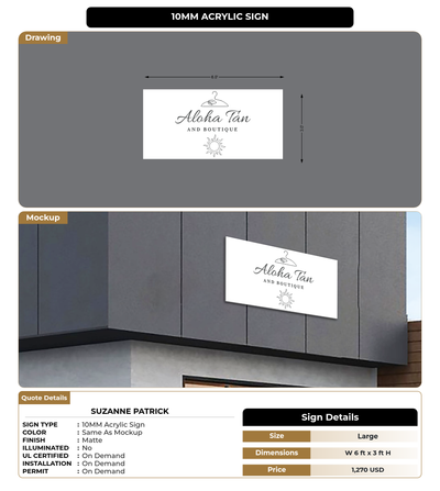 CUSTOM MOCKUP SIGN FOR Suzanne Patrick