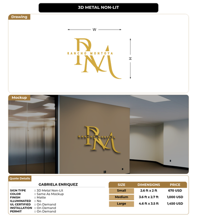 CUSTOM MOCKUP SIGN FOR Gabriela Enriquez