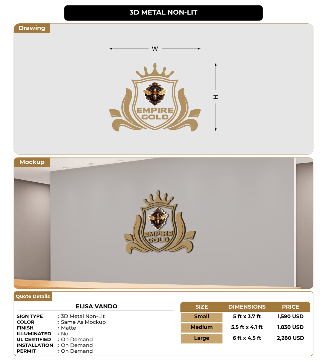 CUSTOM MOCKUP SIGN FOR Elisa vando
