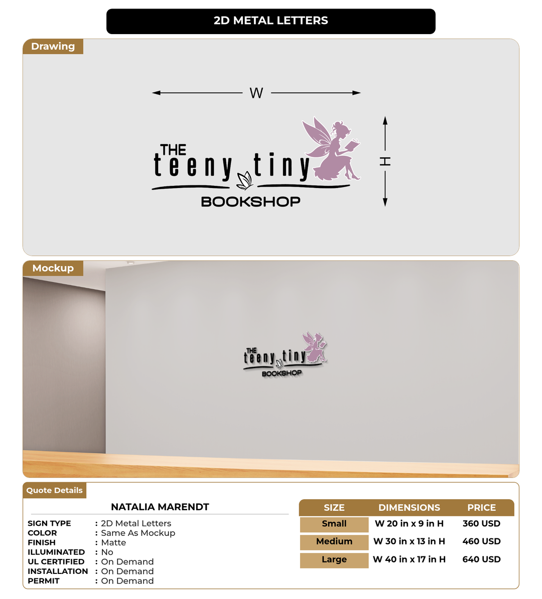 CUSTOM MOCKUP SIGN FOR Natalia Marendt