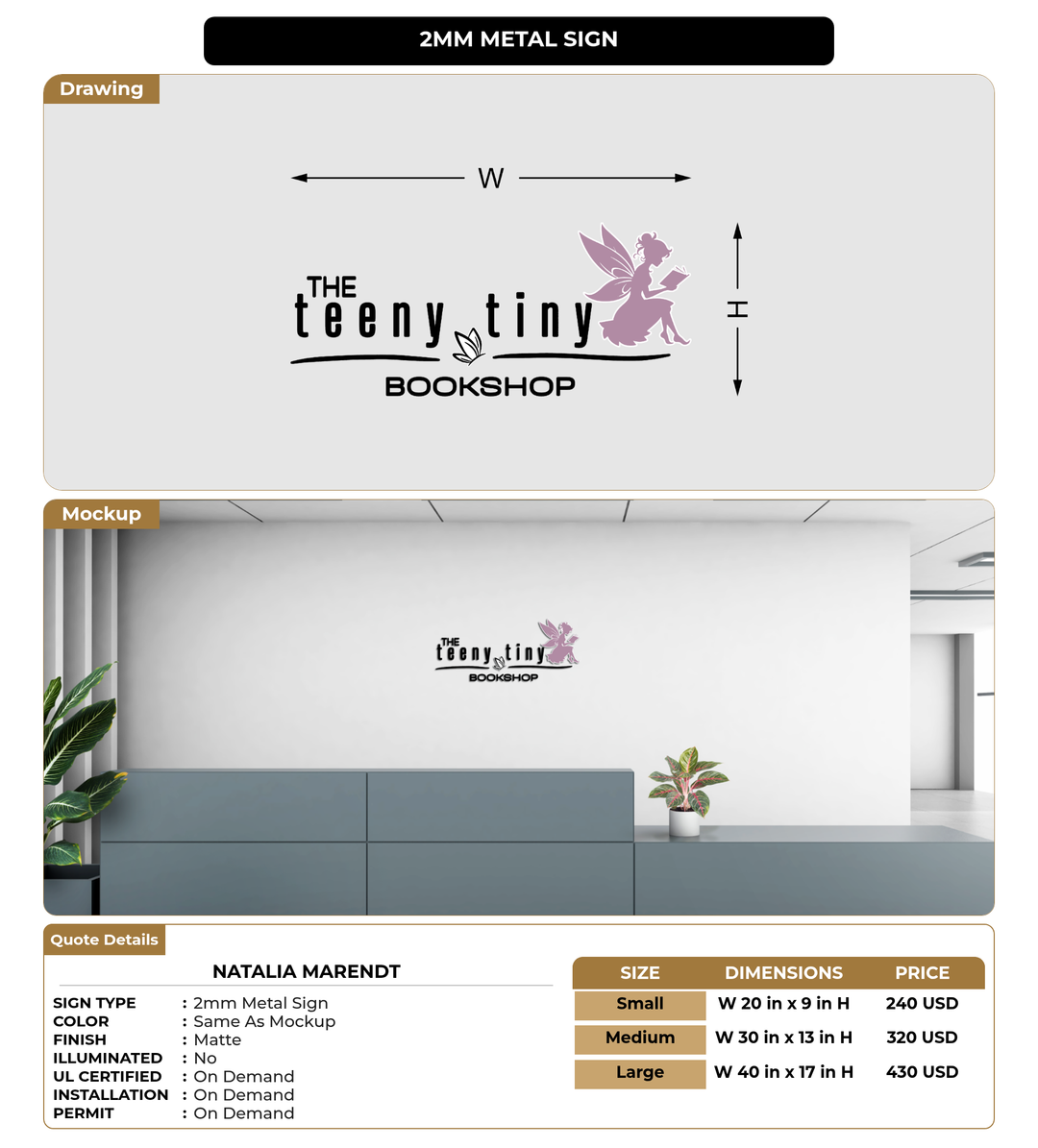 CUSTOM MOCKUP SIGN FOR Natalia Marendt