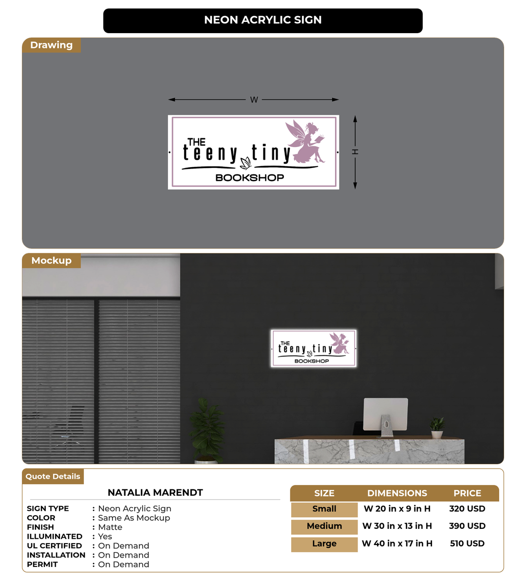 CUSTOM MOCKUP SIGN FOR Natalia Marendt