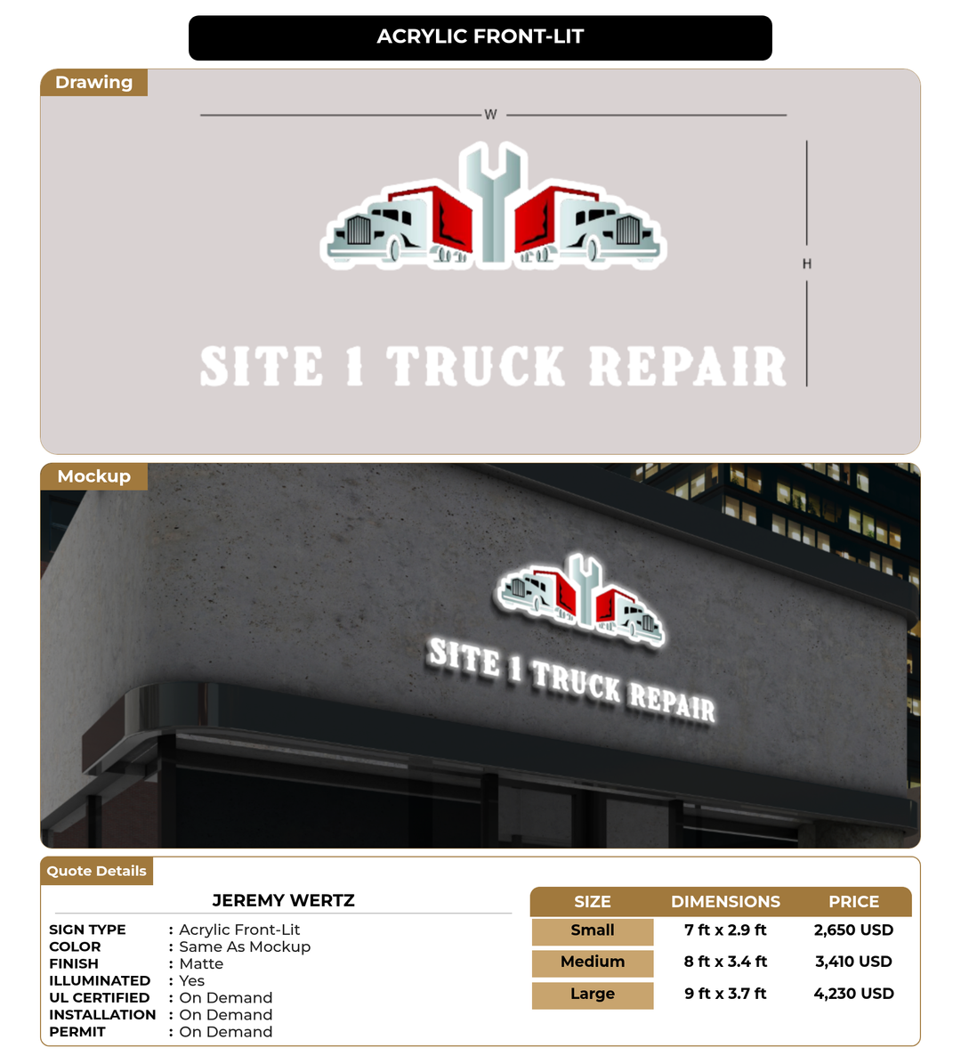 CUSTOM MOCKUP SIGN FOR Jeremy wertz