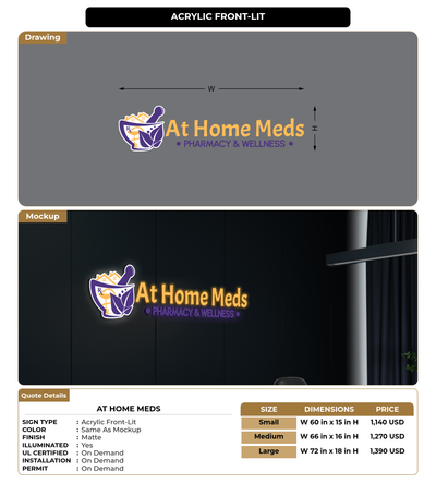 CUSTOM MOCKUP SIGN FOR At Home Meds