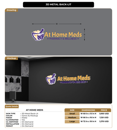 CUSTOM MOCKUP SIGN FOR At Home Meds