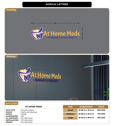 CUSTOM MOCKUP SIGN FOR At Home Meds
