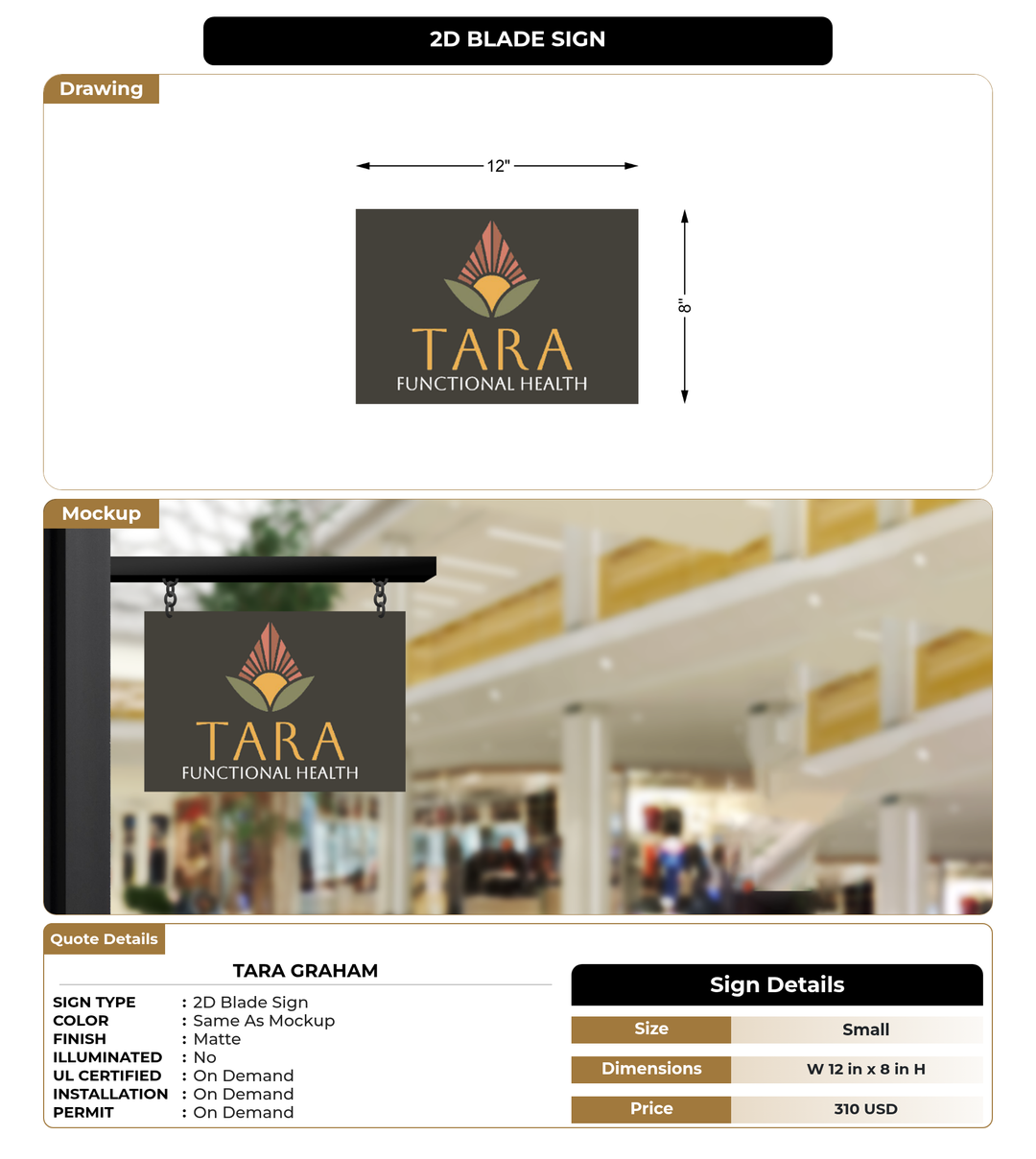 CUSTOM MOCKUP SIGN FOR Tara Graham