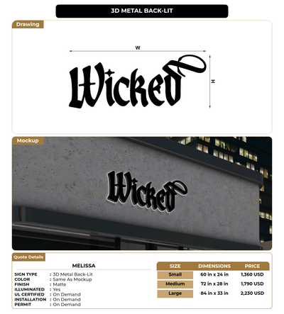 CUSTOM MOCKUP SIGN FOR Melissa