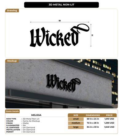 CUSTOM MOCKUP SIGN FOR Melissa
