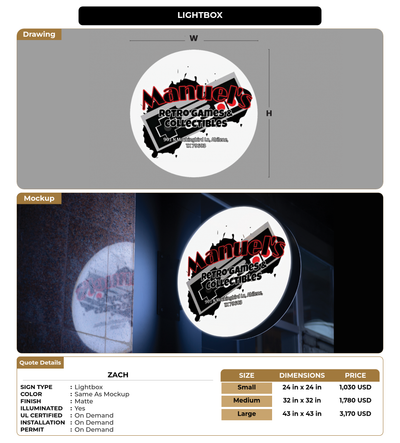 CUSTOM MOCKUP SIGN FOR Zach