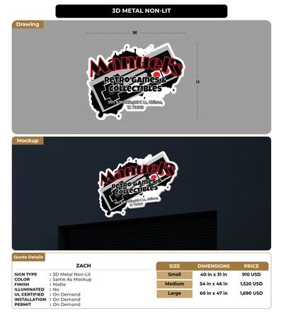 CUSTOM MOCKUP SIGN FOR Zach