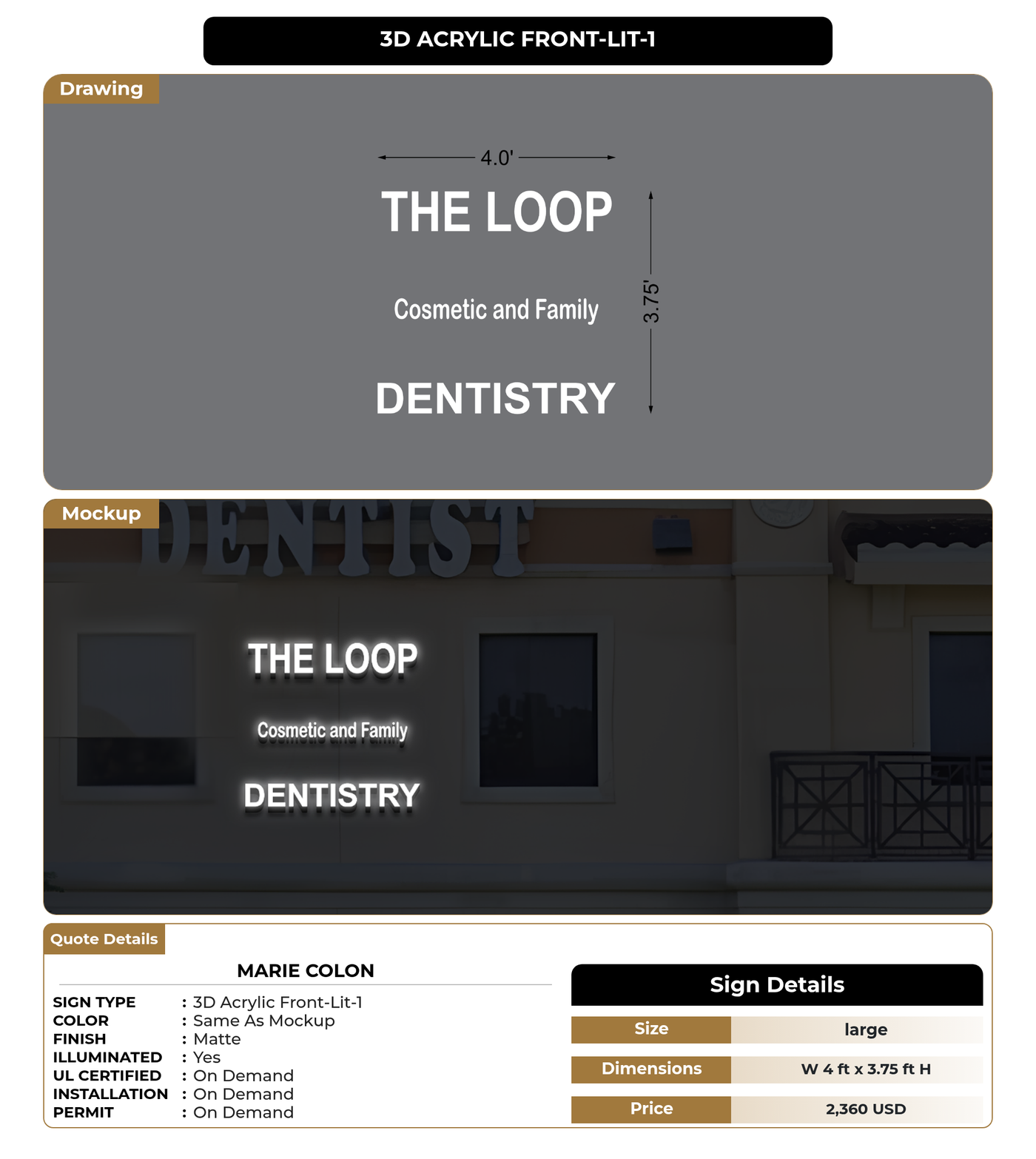 CUSTOM MOCKUP SIGN FOR marie colon