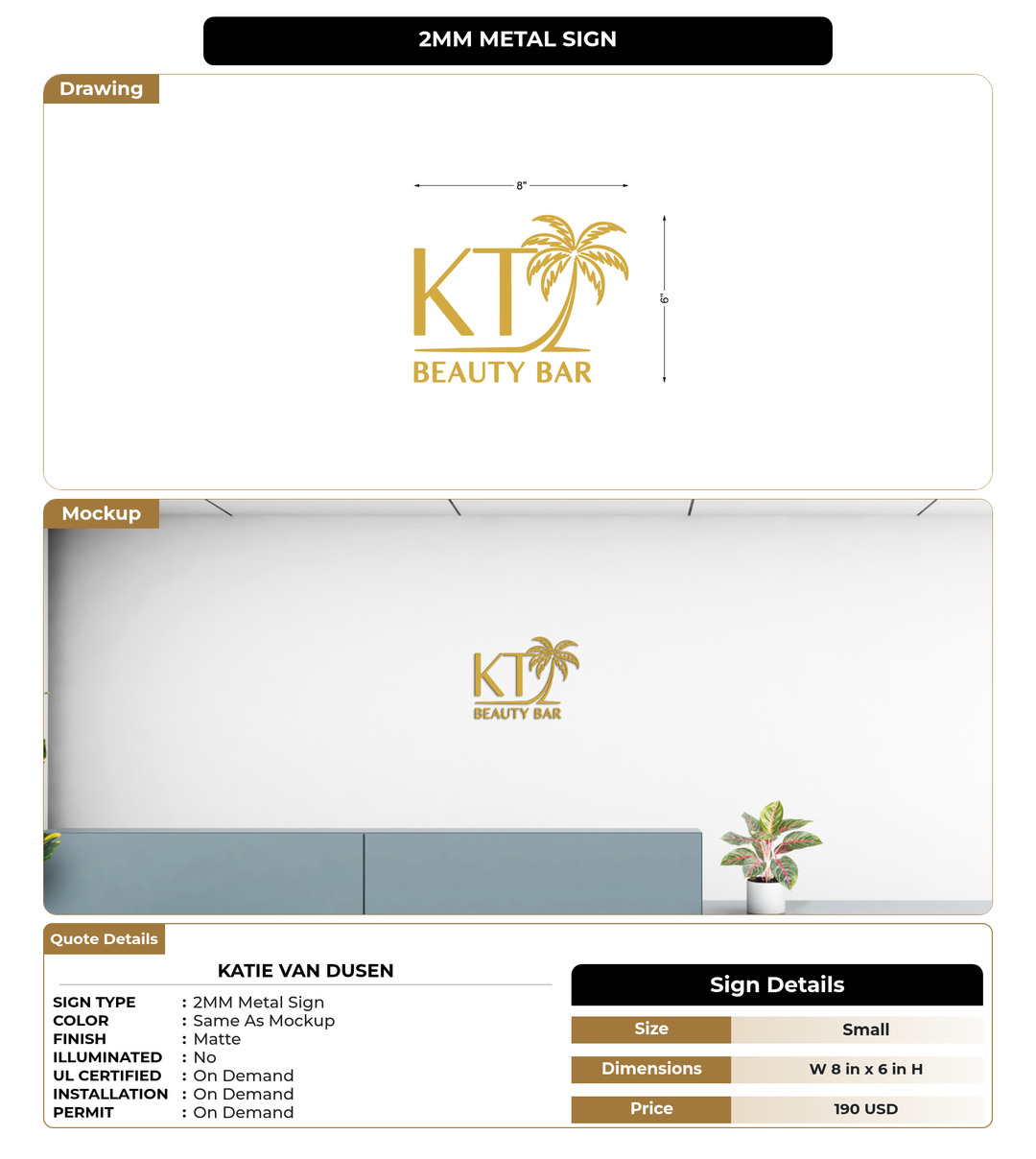 CUSTOM MOCKUP SIGN FOR Katie van Dusen