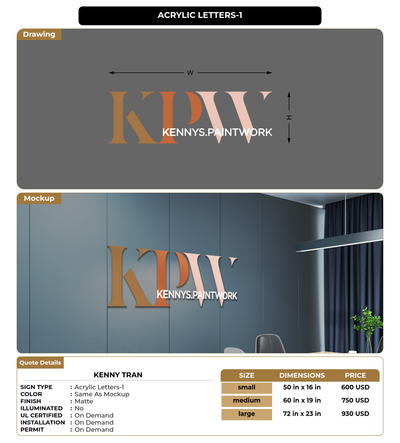 CUSTOM MOCKUP SIGN FOR Kenny Tran