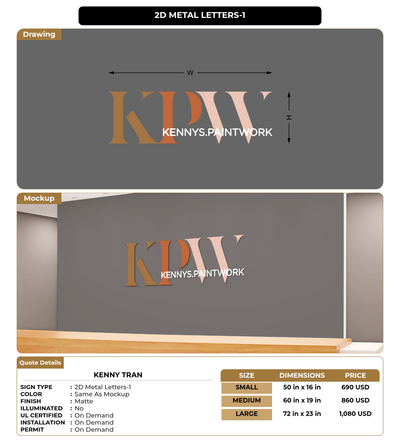 CUSTOM MOCKUP SIGN FOR Kenny Tran