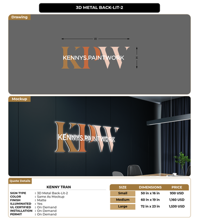 CUSTOM MOCKUP SIGN FOR Kenny Tran