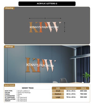 CUSTOM MOCKUP SIGN FOR Kenny Tran