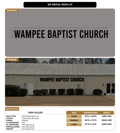 CUSTOM MOCKUP SIGN FOR Ken Culler