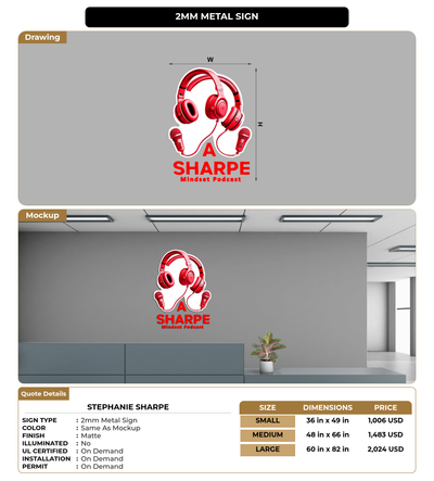 CUSTOM MOCKUP SIGN FOR Stephanie Sharpe