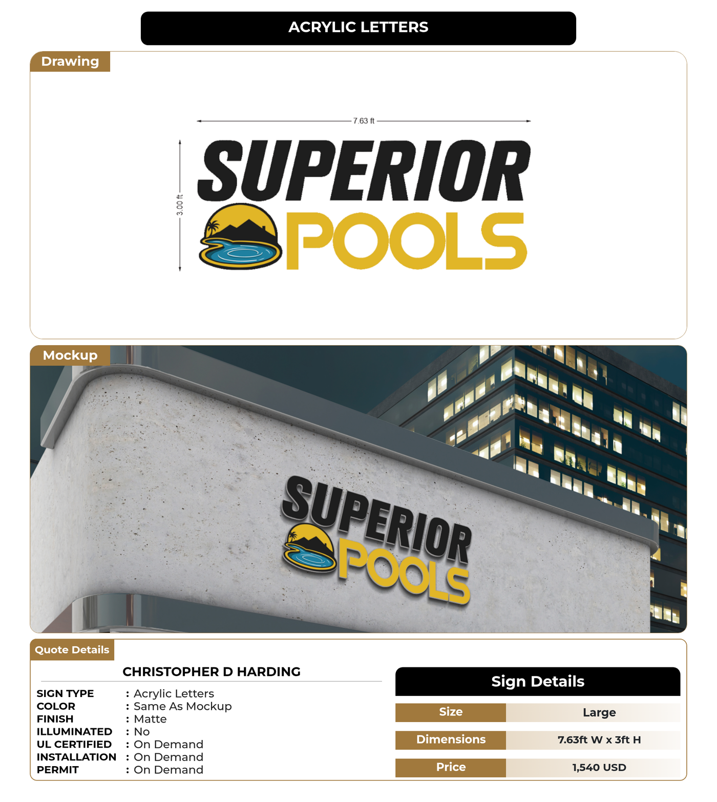 CUSTOM MOCKUP SIGN FOR Christopher D Harding