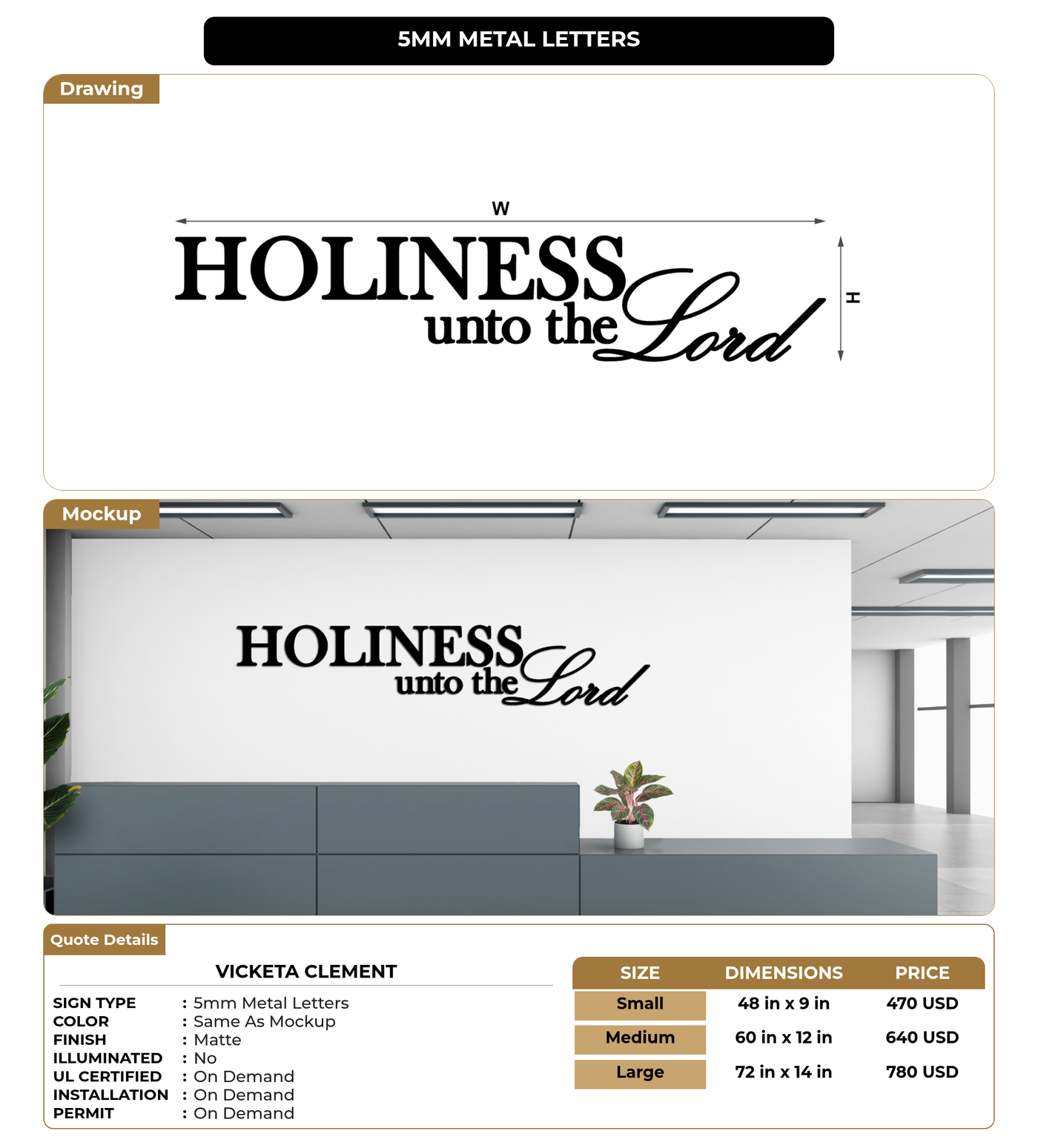 CUSTOM MOCKUP SIGN FOR Vicketa  Clement