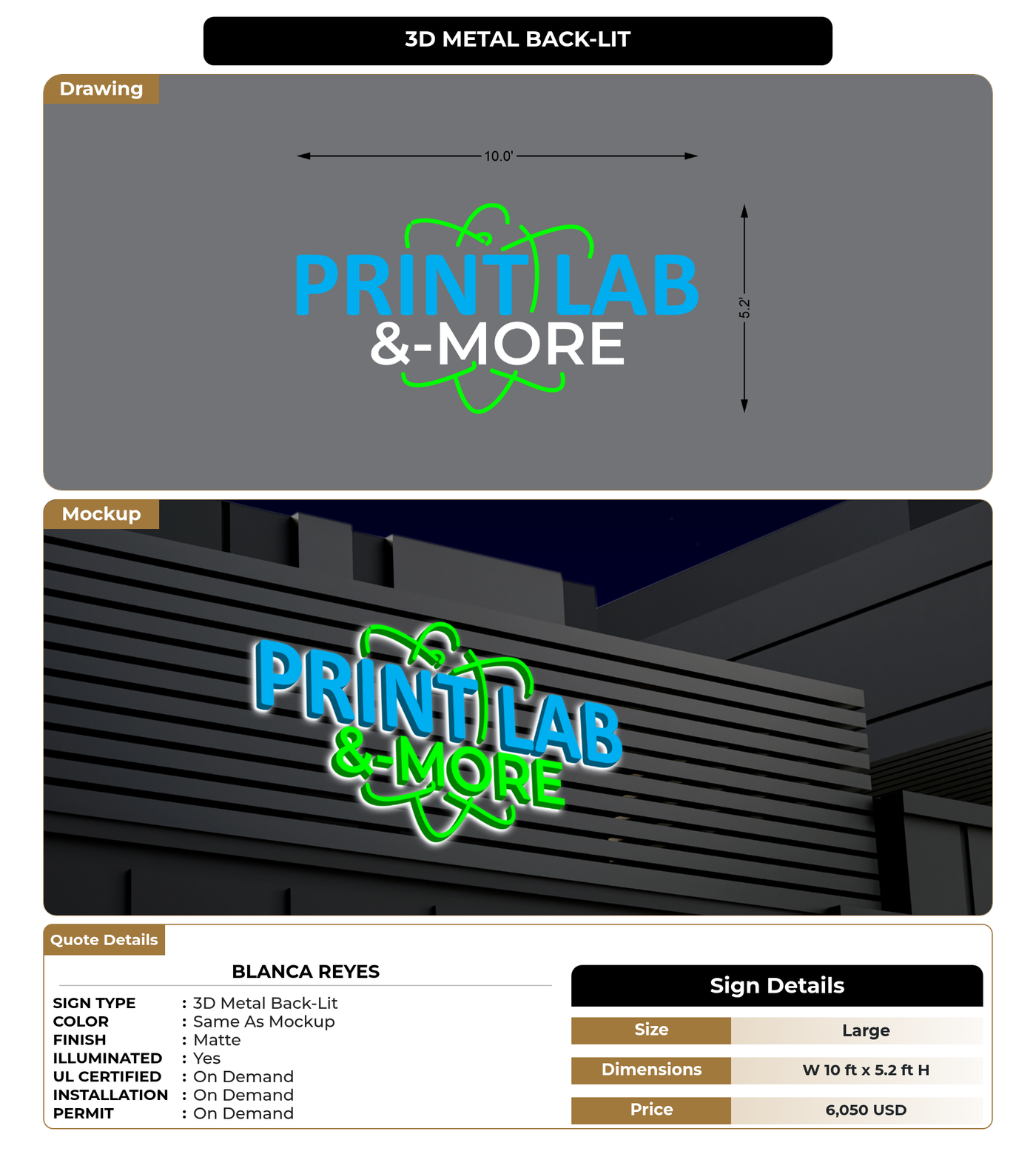 CUSTOM MOCKUP SIGN FOR Blanca  Reyes