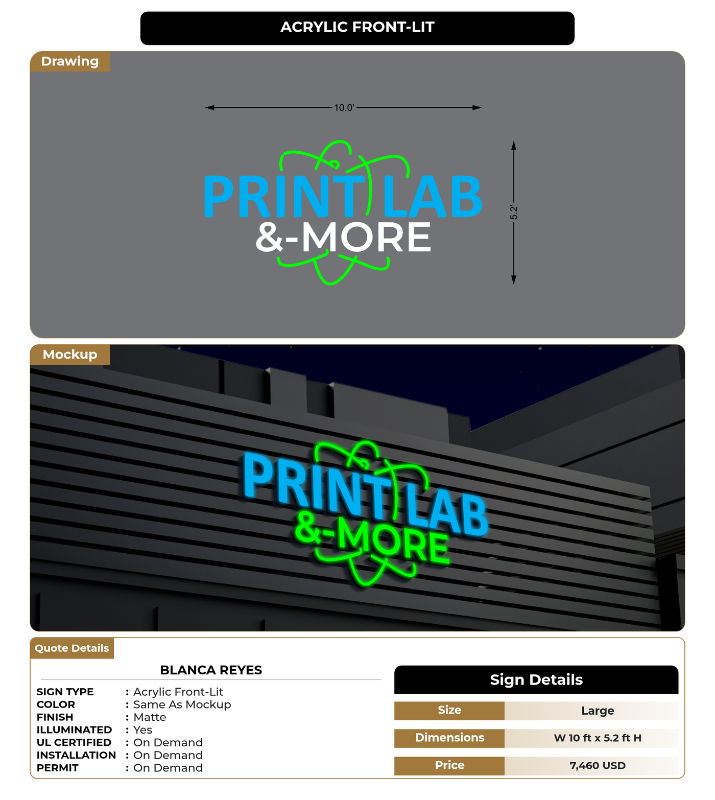 CUSTOM MOCKUP SIGN FOR Blanca  Reyes
